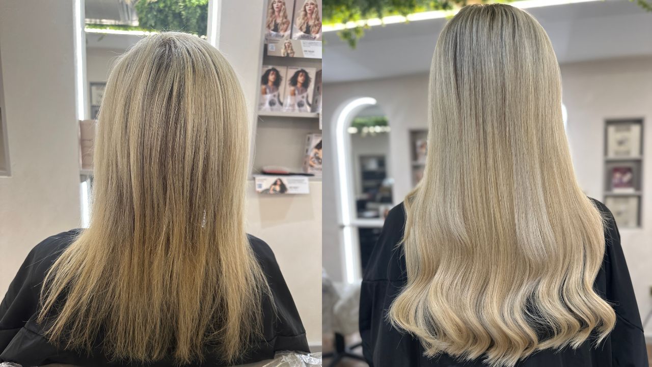 Transforming thin hair with tape extensions